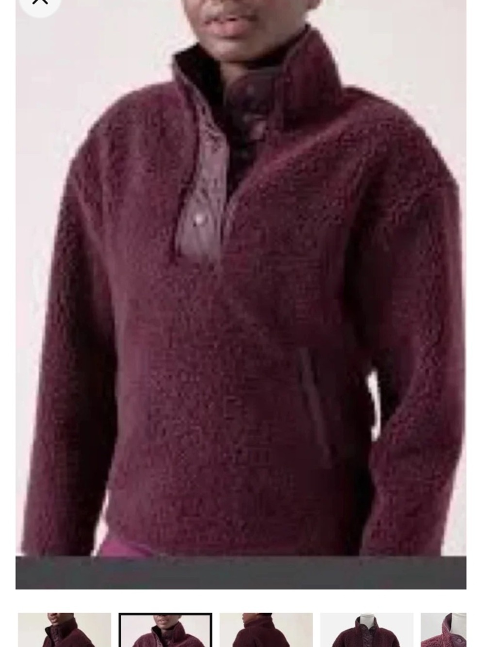 Athleta Plush Sherpa Pullover - Deep Burgundy